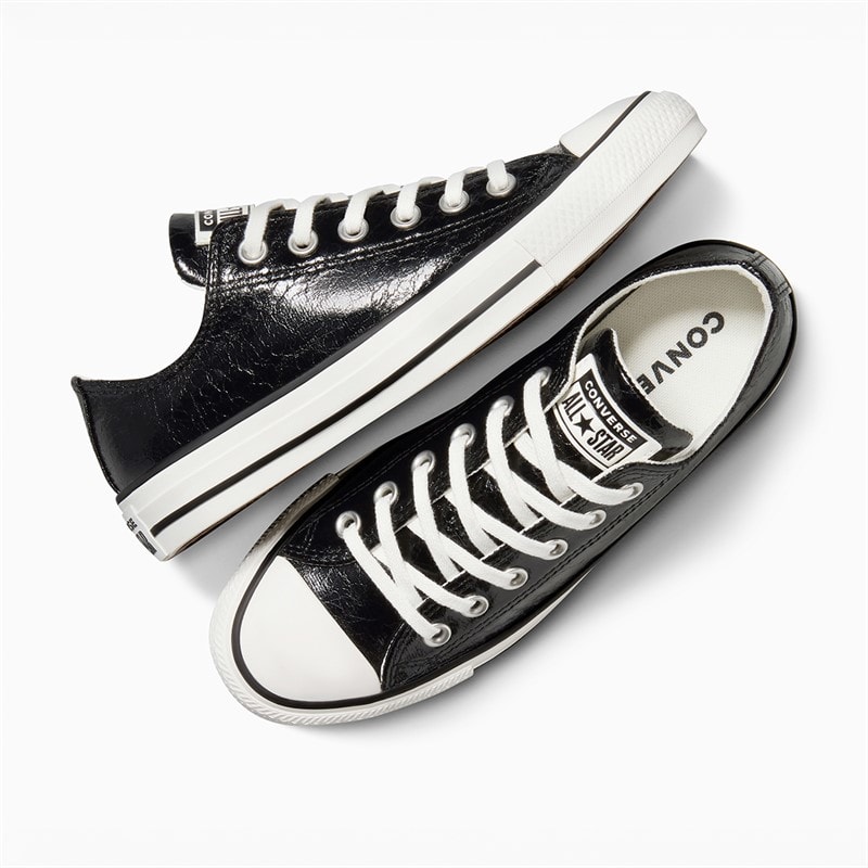 Converse Womens Chuck Taylor All Star Metallic Crackle Trainers Metallic Black/Vintage White - Image 4