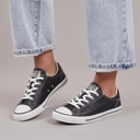 Converse Womens Chuck Taylor All Star Dainty Lucky Leather Trainers Black/White/Black