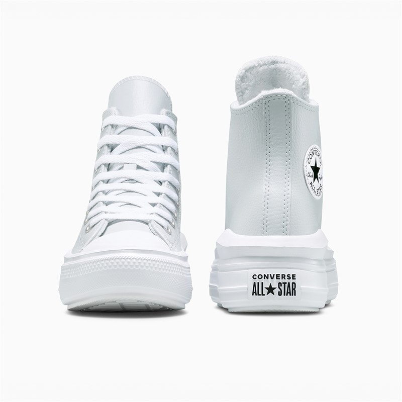 Converse Junior Chuck Taylor All Star Move Platform Fuzzy Lining Trainers Just Chill/White/Just Chill - Image 3