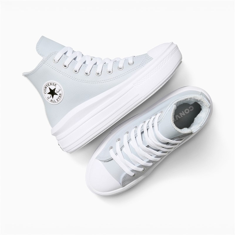 Converse Junior Chuck Taylor All Star Move Platform Fuzzy Lining Trainers Just Chill/White/Just Chill - Image 4