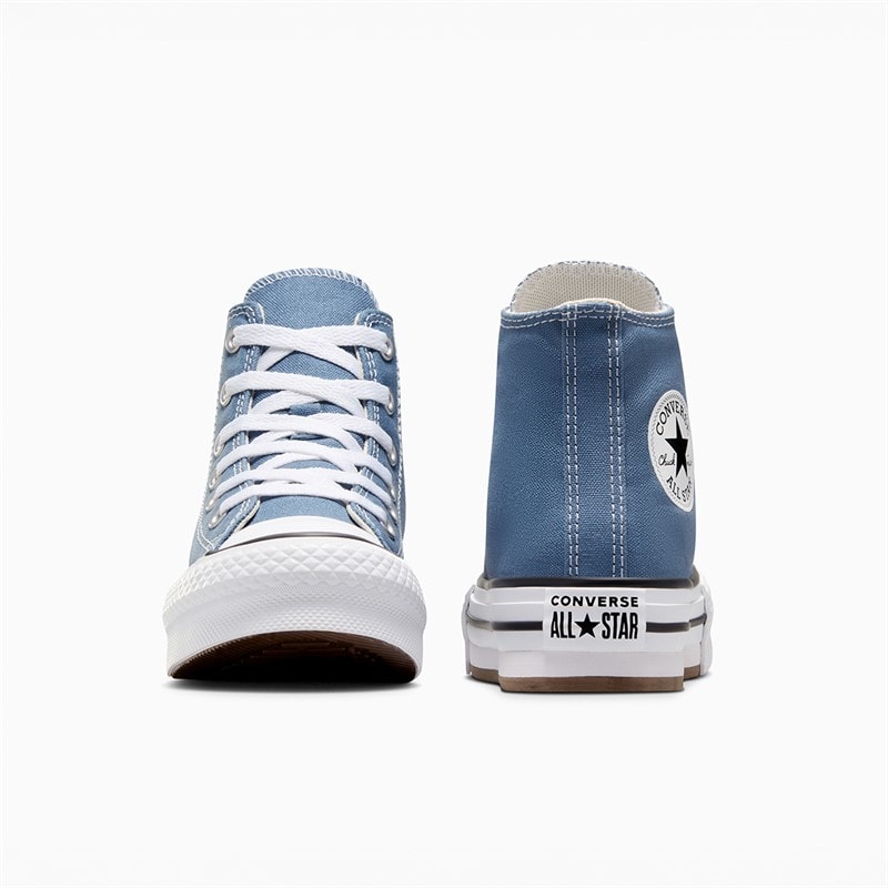 Converse Kids Chuck Taylor All Star Hi Eva Lift Platform Trainers Lakeside Blue/White/Black - Image 3