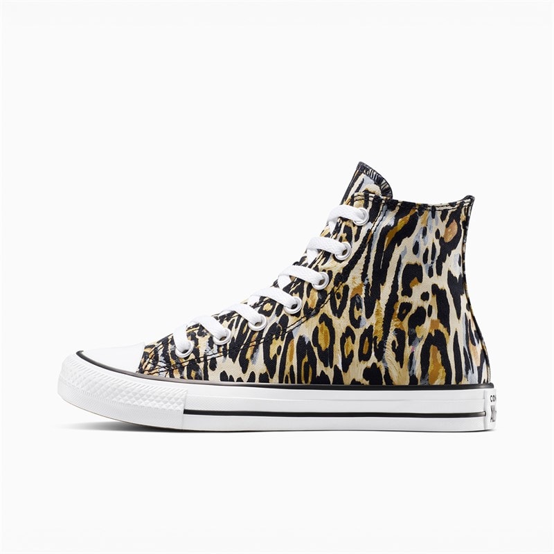 Converse Chuck Taylor All Star Hi Leopard Trainers Black/White/Brown - Image 5