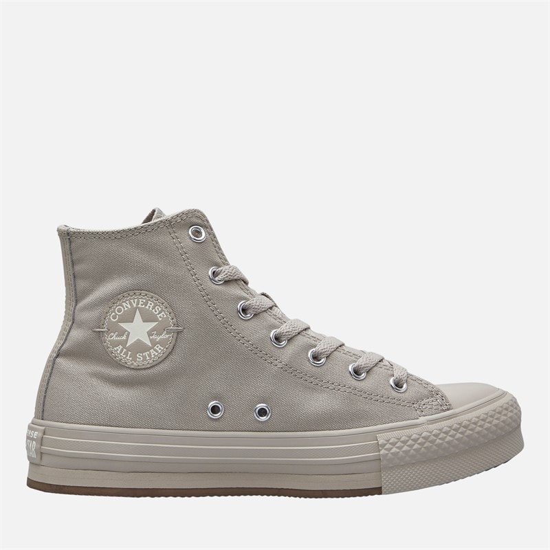 Converse Junior Chuck Taylor All Star Hi EVA Lift Platform Monochrome Trainers Papyrus/Papyrus/Papyrus - Image 1