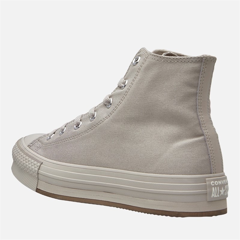 Converse Junior Chuck Taylor All Star Hi EVA Lift Platform Monochrome Trainers Papyrus/Papyrus/Papyrus - Image 5