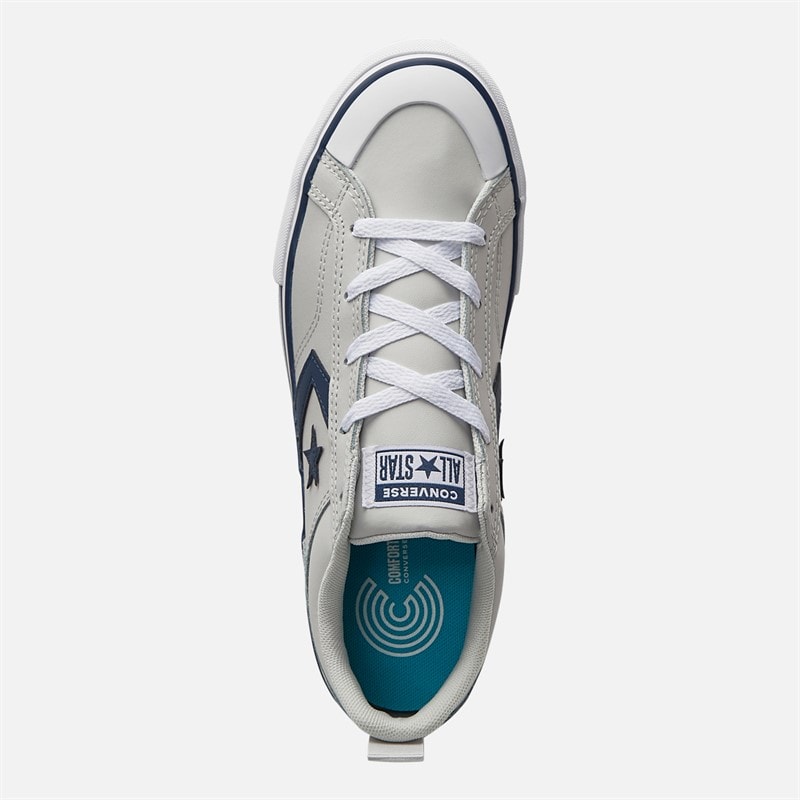 Converse Junior Pro Blaze Strap Leather Trainers Barely Grey/Navy/White - Image 4