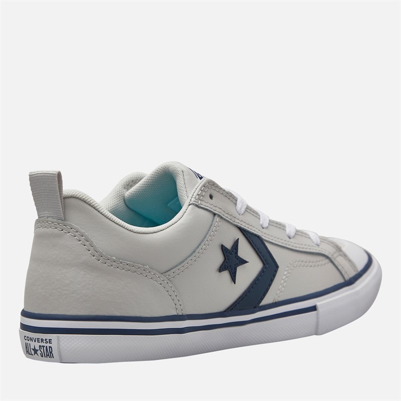 Converse Junior Pro Blaze Strap Leather Trainers Barely Grey/Navy/White - Image 5