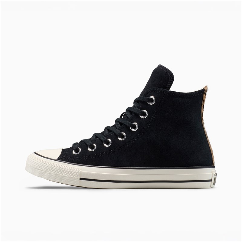 Converse Womens Chuck Taylor All Star Hi Leopard Suede Trainers Black/Sand Dune/Egret - Image 5