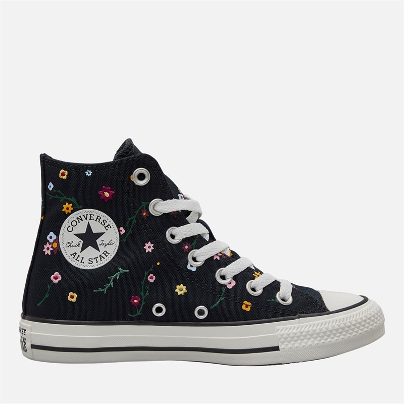 Converse Chuck Taylor All Star Hi Embroidered Flowers Trainers Black/Frozen Acai/Branch Out