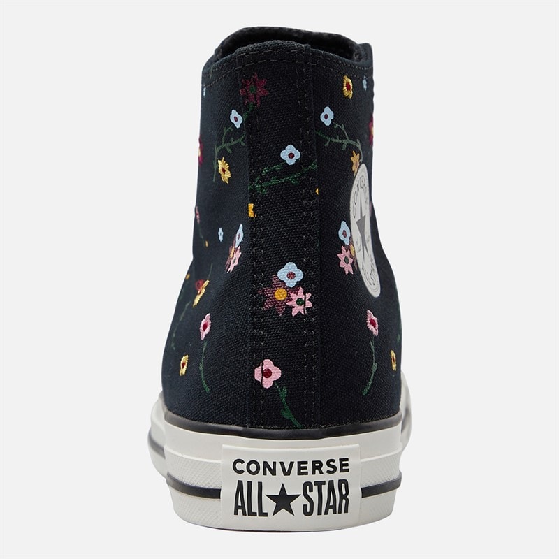 Converse Chuck Taylor All Star Hi Embroidered Flowers Trainers Black/Frozen Acai/Branch Out - Image 3