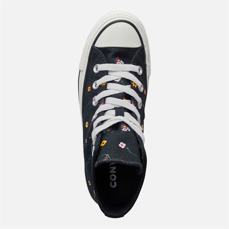 Converse Chuck Taylor All Star Hi Embroidered Flowers Trainers Black/Frozen Acai/Branch Out - Image 4