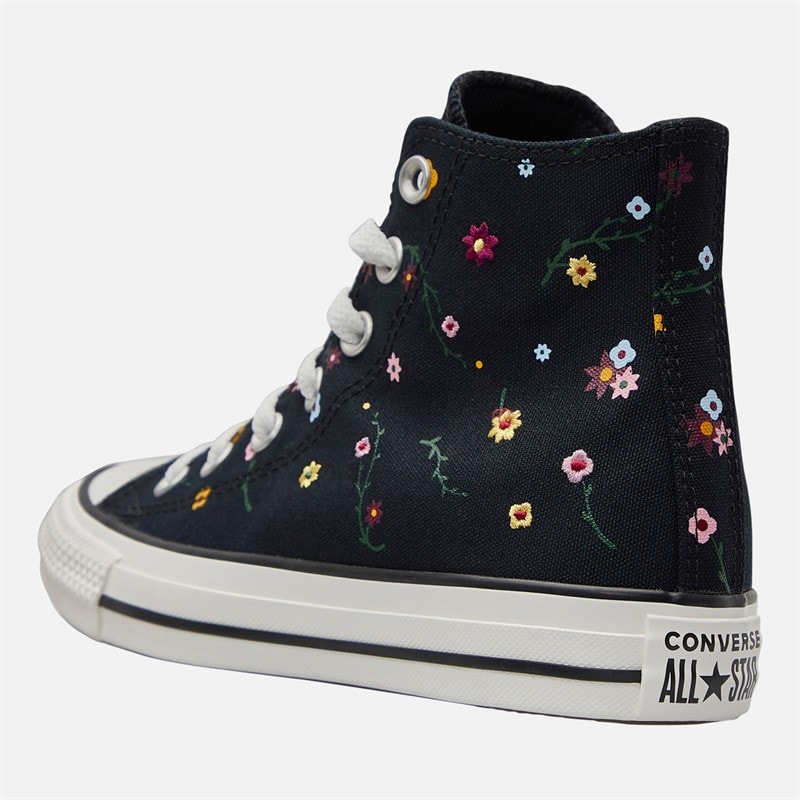 Converse Chuck Taylor All Star Hi Embroidered Flowers Trainers Black/Frozen Acai/Branch Out - Image 5