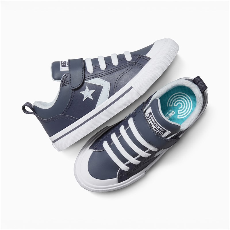 Converse Kids Pro Blaze Strap Easy On Trainers Cold Stare/Just Chill/White - Image 4