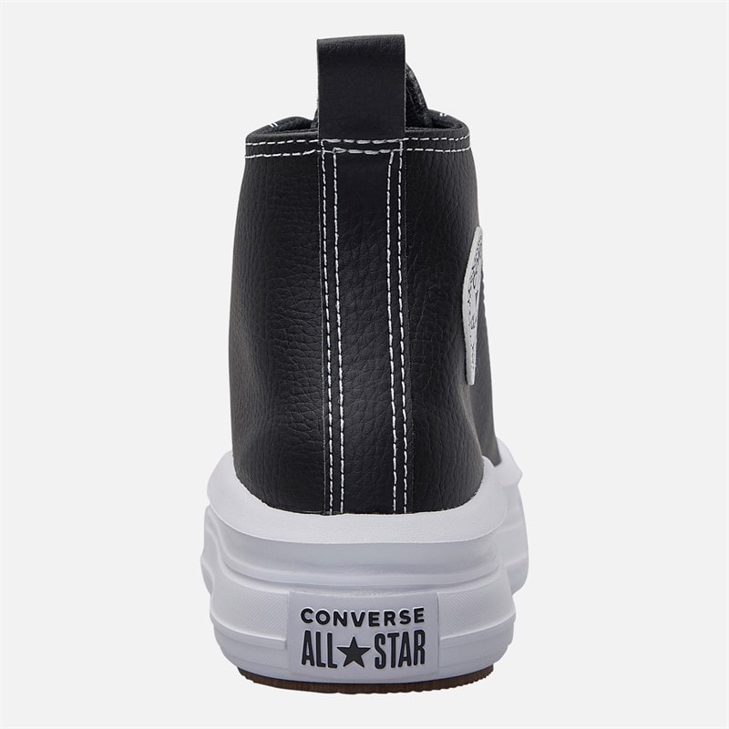 Converse Kids Chuck Taylor All Star Move Platform Leather Trainers Black/Black/White - Image 3