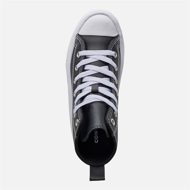 Converse Kids Chuck Taylor All Star Move Platform Leather Trainers Black/Black/White - Image 4