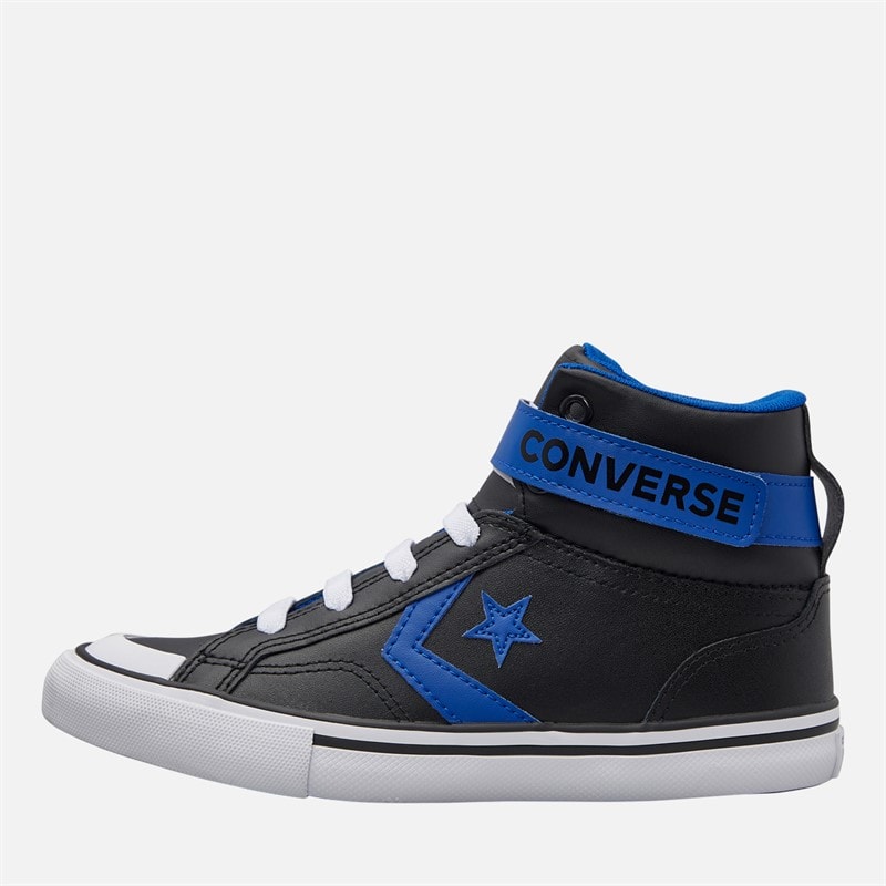 Converse Kids Pro Blaze Strap Leather Easy On Trainers Black/Blue/White - Image 1