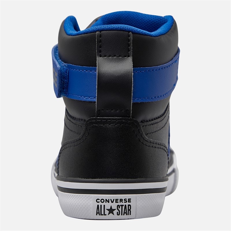 Converse Kids Pro Blaze Strap Leather Easy On Trainers Black/Blue/White - Image 3