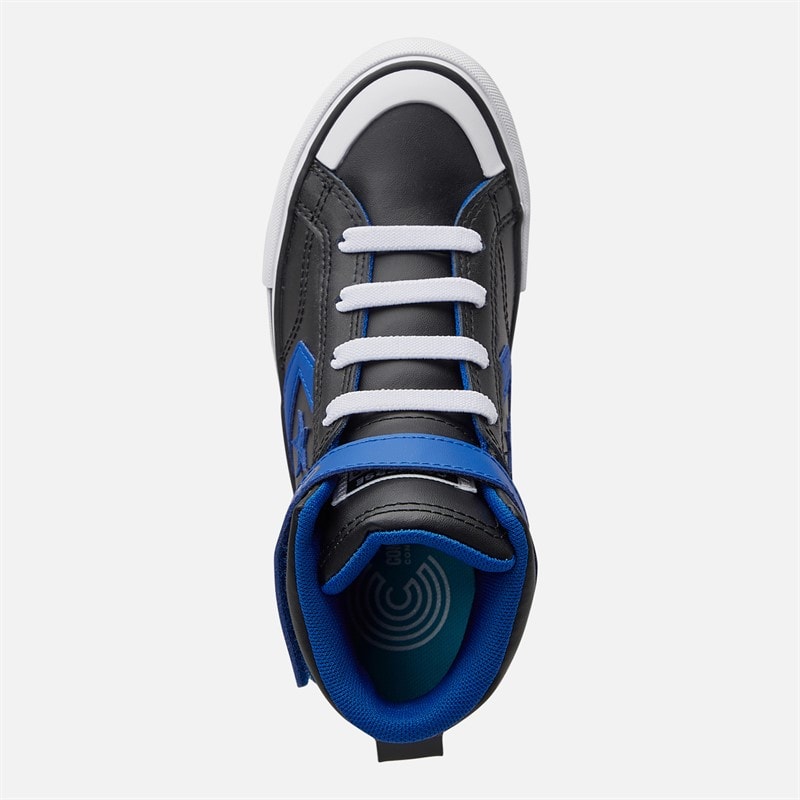 Converse Kids Pro Blaze Strap Leather Easy On Trainers Black/Blue/White - Image 4