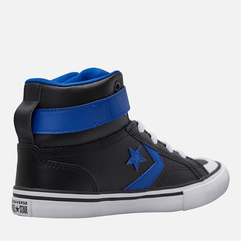 Converse Kids Pro Blaze Strap Leather Easy On Trainers Black/Blue/White - Image 5