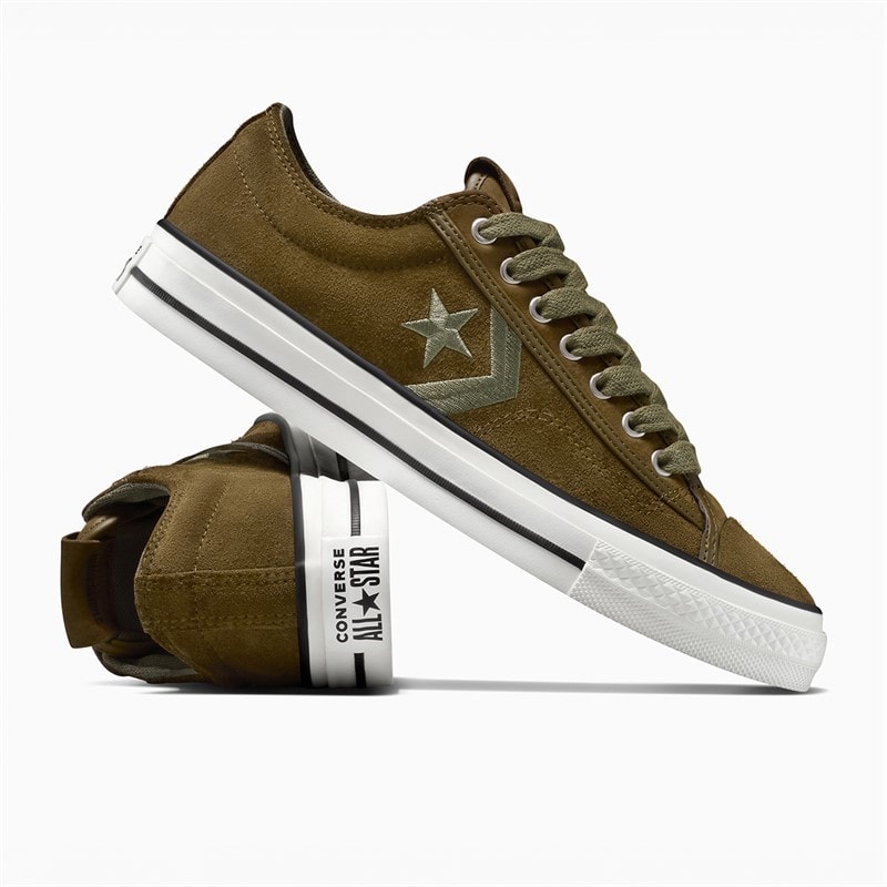 Converse Star Player 76 Suede Trainers Surplus Olive/Utility - Image 4