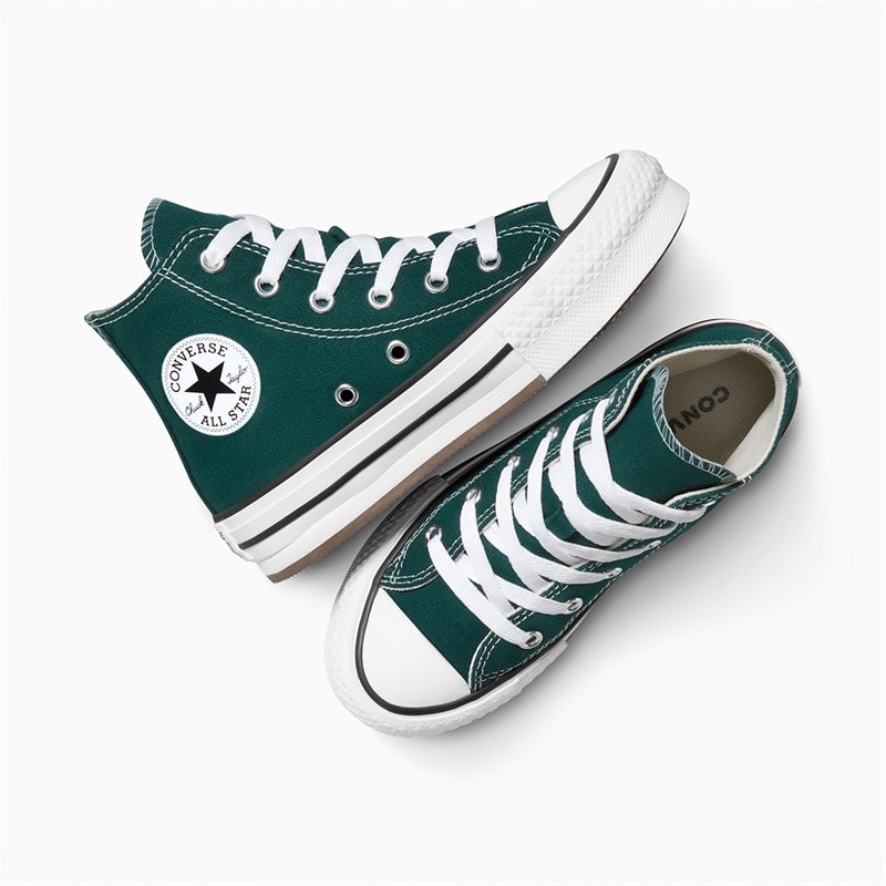 Converse Kids Chuck Taylor All Star Hi Eva Lift Platform Trainers Darkly Jaded/White - Image 4
