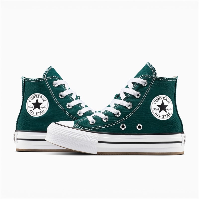 Converse Kids Chuck Taylor All Star Hi Eva Lift Platform Trainers Darkly Jaded/White - Image 5