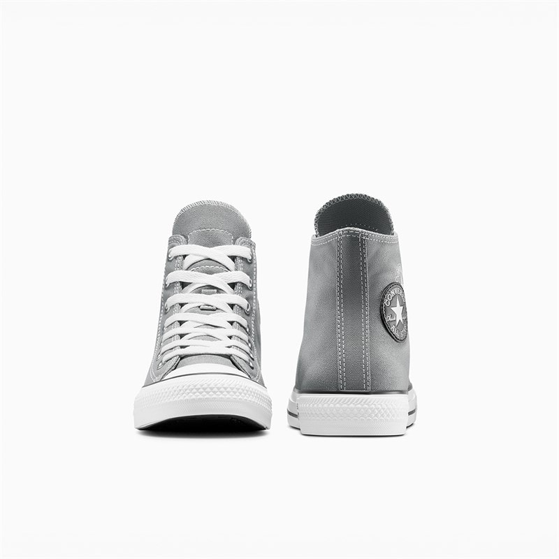 Converse Junior Chuck Taylor All Star Hi Double Logo Trainers Sharkskin/White/Black - Image 3