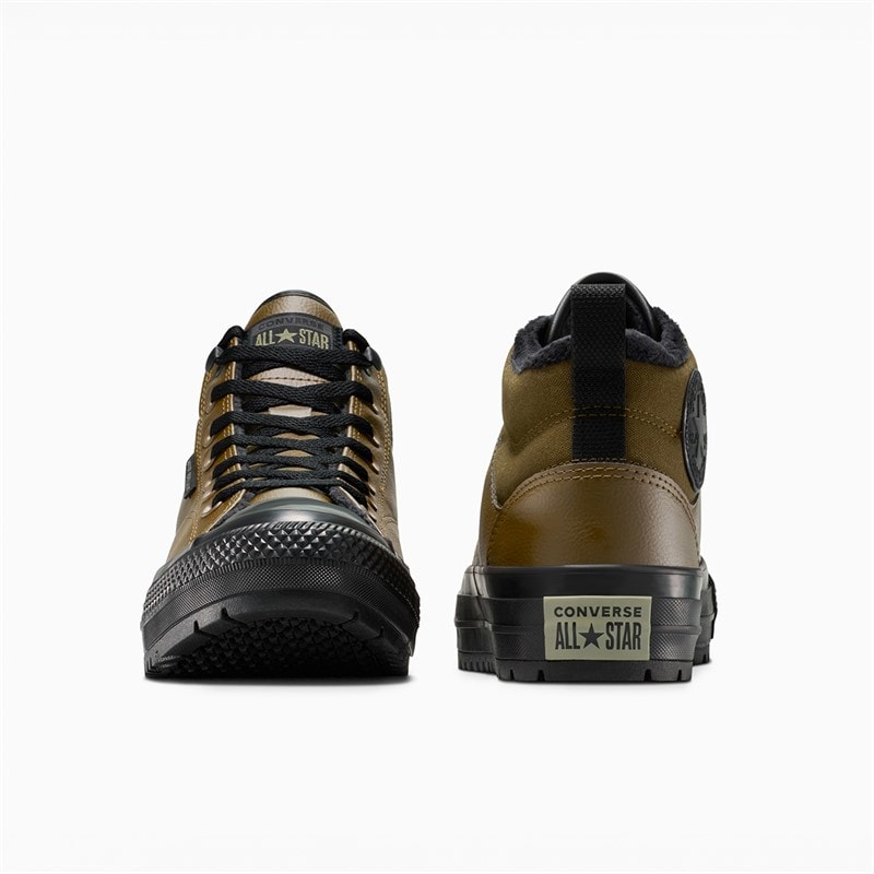 Converse Chuck Taylor All Star Malden Street Mid-Top Boot Trainers Surplus Olive/Black - Image 3