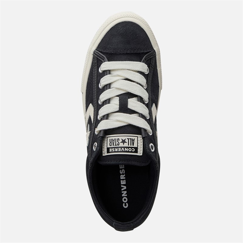 Converse Junior Star Player 76 Suede Trainers Black/Egret/White - Image 4