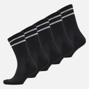 Converse Mens Varsity Stripe Logo Five Pack Crew Socks Black