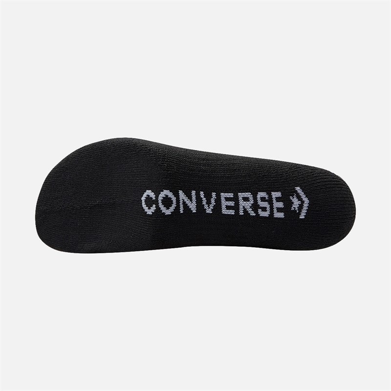 Converse Mens Varsity Stripe Logo Five Pack Crew Socks Black - Image 2