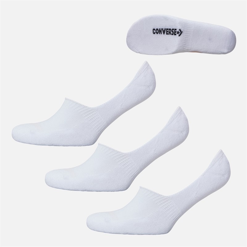 Converse Mens Cushioned Three Pack No Show Socks White - Image 1