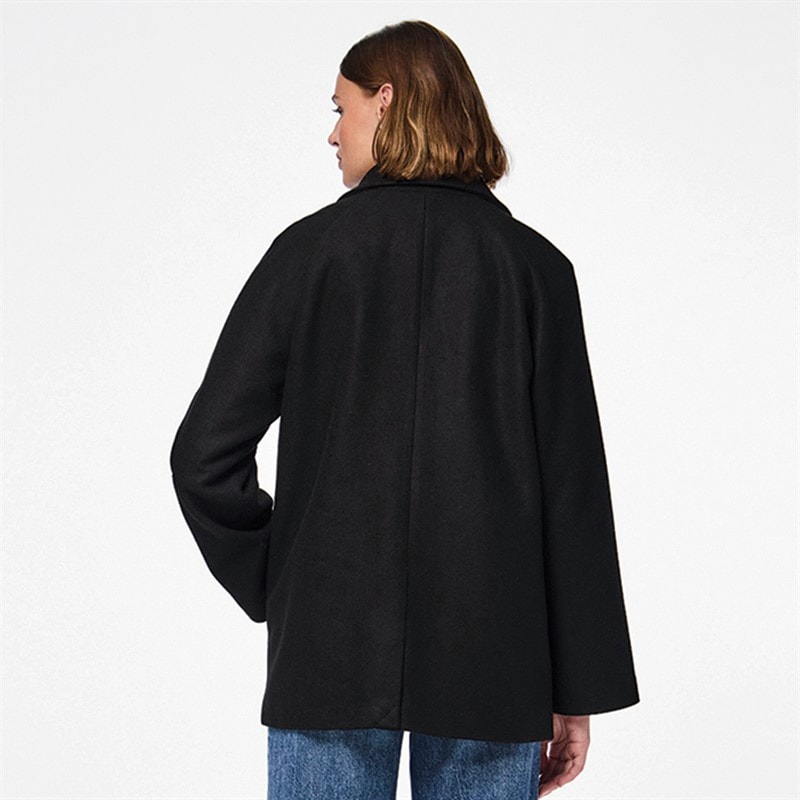 Pieces Womens Marbel Coat Black - Image 2