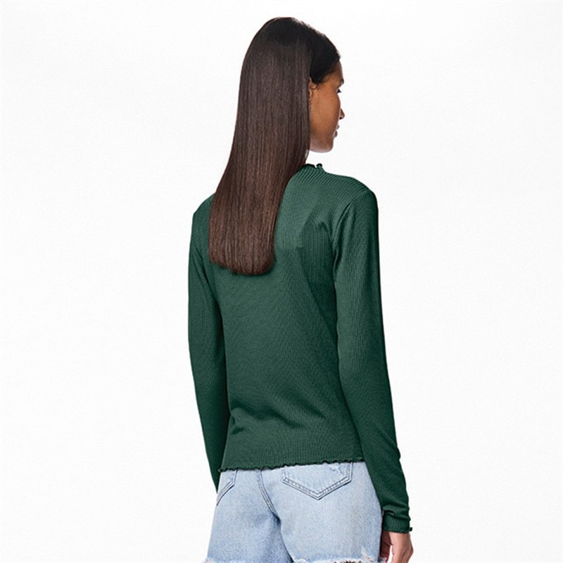 Pieces Womens Nicca Long Sleeve Top Trekking Green - Image 2