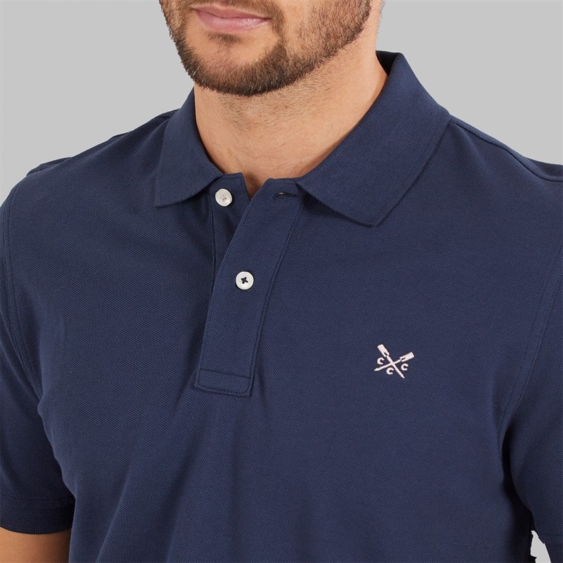 Crew Clothing Mens Melbury Solid Polo Shirt Navy - Image 5