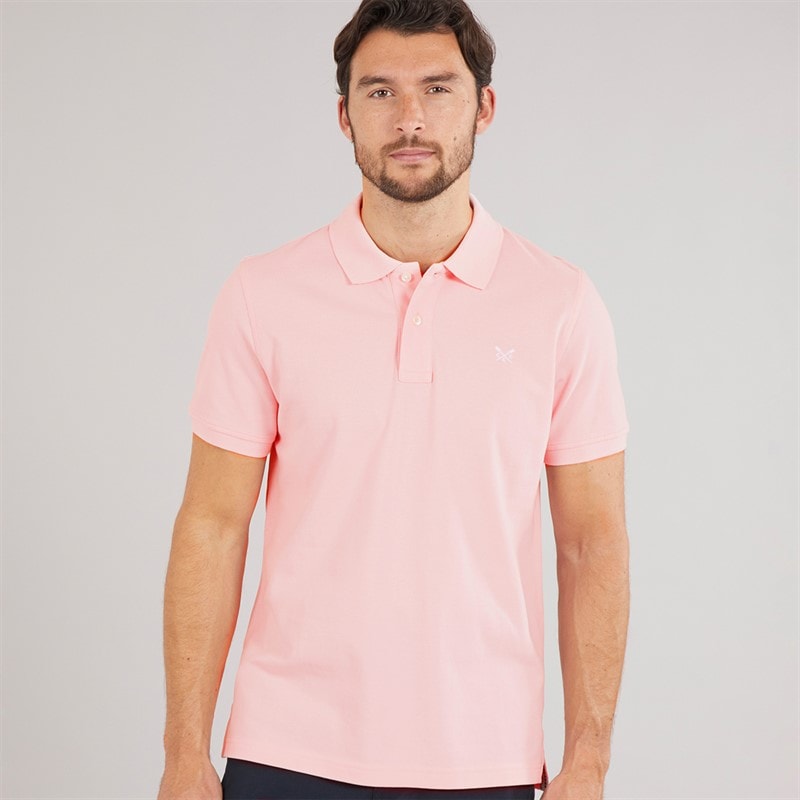 Crew Clothing Mens Melbury Solid Polo Shirt Pink