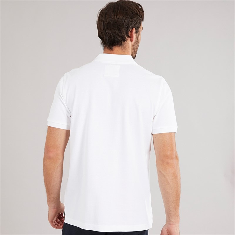 Crew Clothing Mens Melbury Solid Polo Shirt White - Image 3