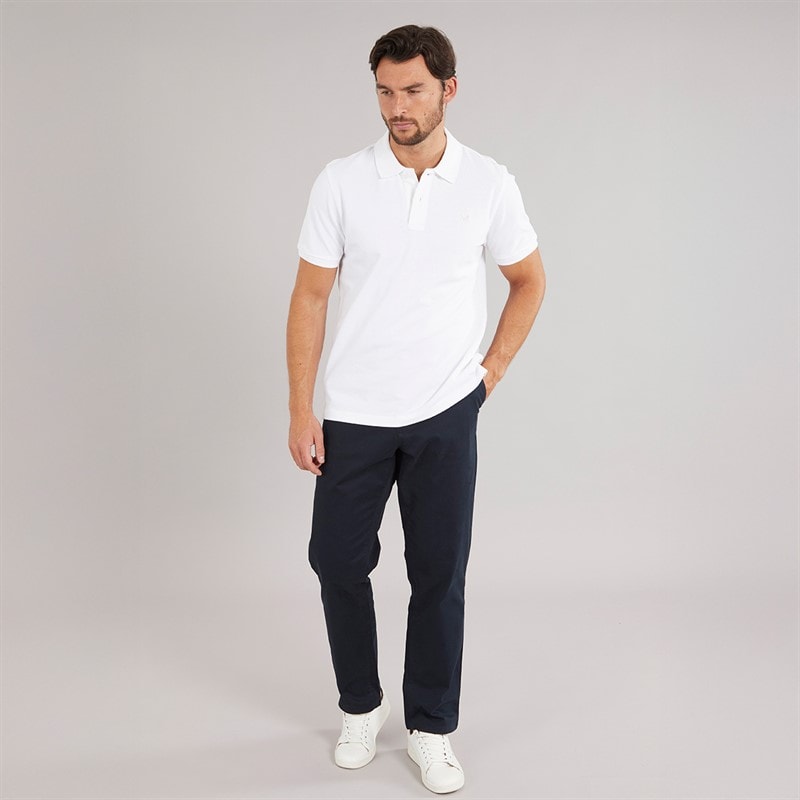 Crew Clothing Mens Melbury Solid Polo Shirt White - Image 4