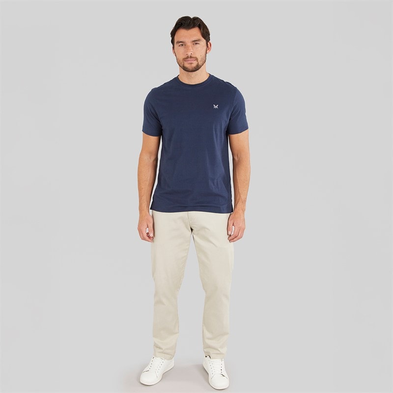 Crew Clothing Mens Round Neck T-Shirt Navy - Image 4