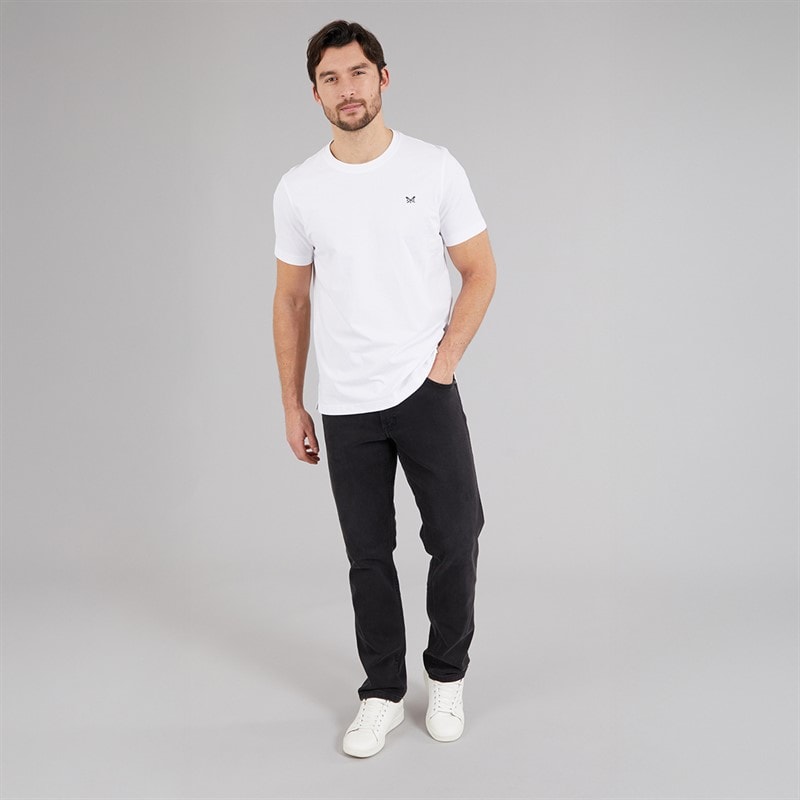 Crew Clothing Mens Round Neck T-Shirt White - Image 4