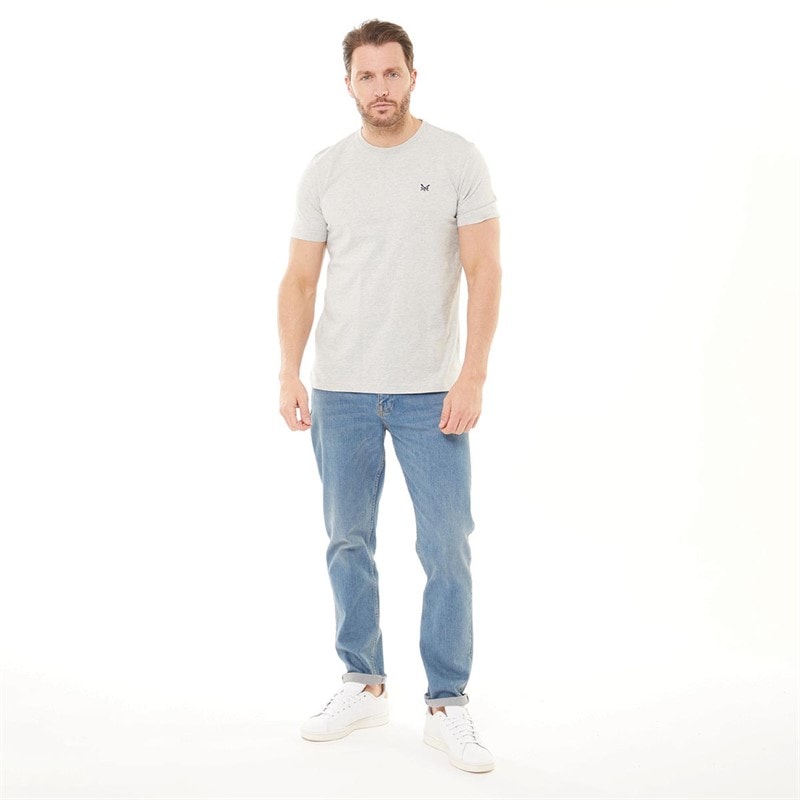 Crew Clothing Mens Round Neck T-Shirt Grey Marl - Image 3