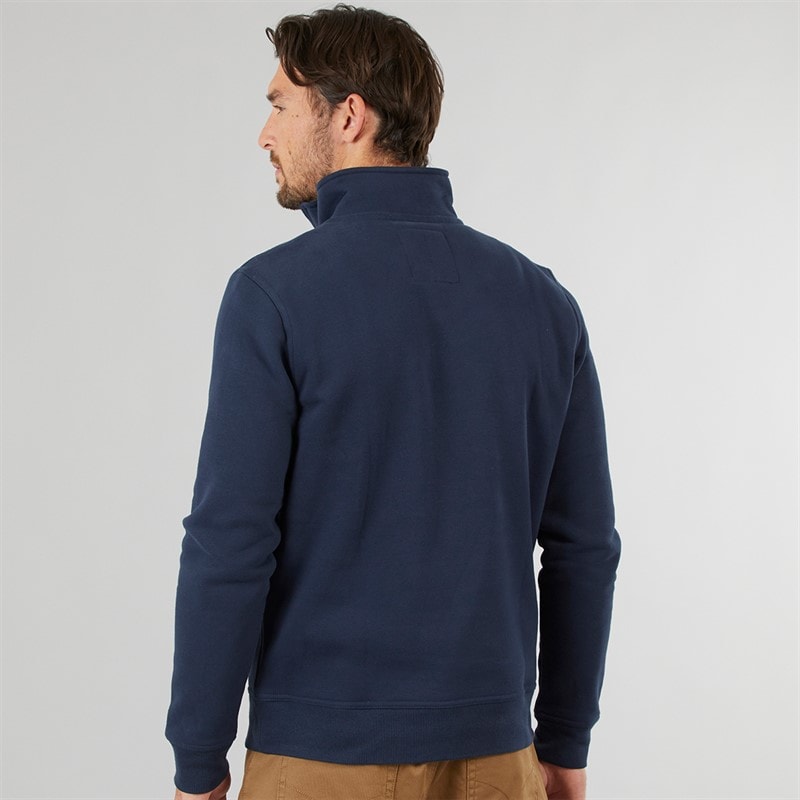 Crew Clothing Mens 1/2 Zip Solid Sweatshirt Navy - Image 2