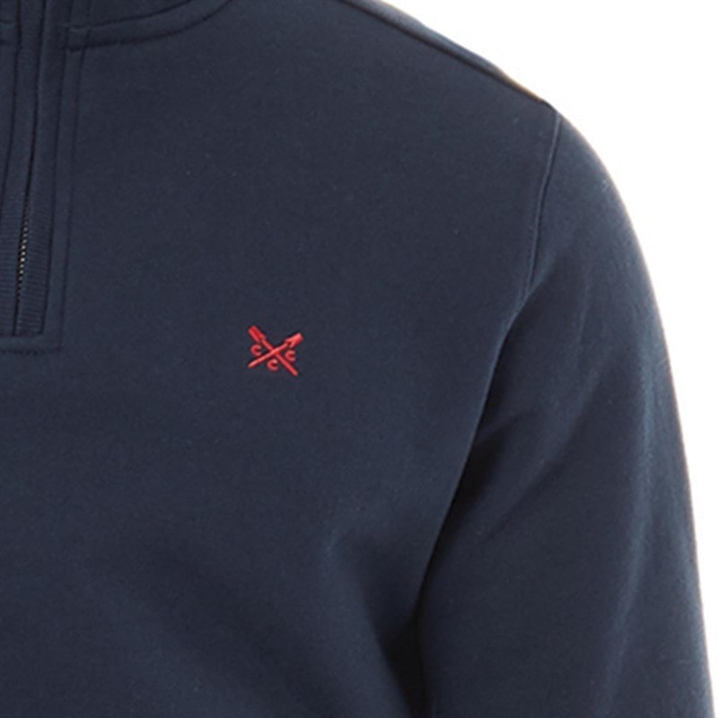 Crew Clothing Mens 1/2 Zip Solid Sweatshirt Navy - Image 3