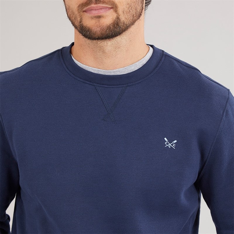Crew Clothing Mens Crew Neck Sweatshirt Navy - Image 3