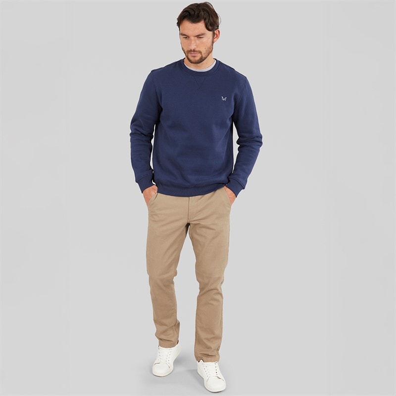 Crew Clothing Mens Crew Neck Sweatshirt Navy - Image 4
