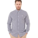 Crew Clothing Mens Classic Gingham Long Sleeve Shirt Navy