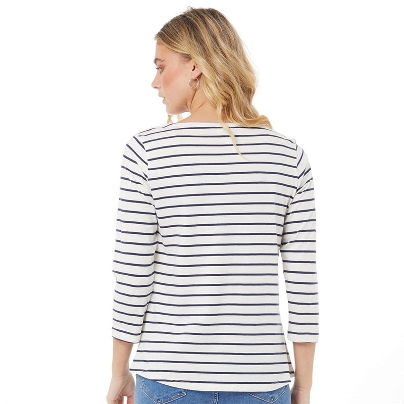 Crew Clothing Womens Cassie Stripe Top Vanilla Navy - Image 2