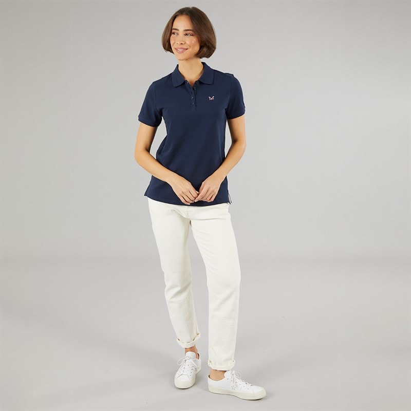 Crew Clothing Womens Exmouth Polo Shirt Navy - Image 4