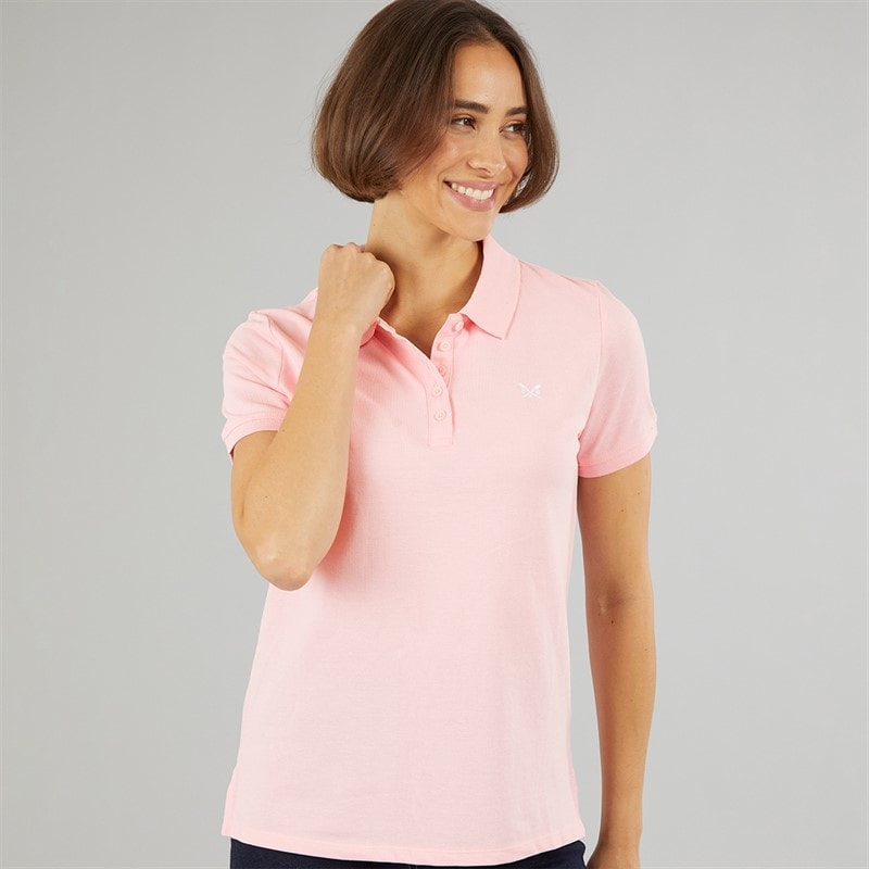 Crew Clothing Womens Exmouth Polo Shirt Pink