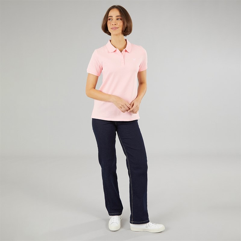 Crew Clothing Womens Exmouth Polo Shirt Pink - Image 4