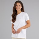 Crew Clothing Womens Roll Sleeve Round Neck T-Shirt White